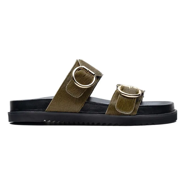 Sandales Double Boucles | Vert olive
