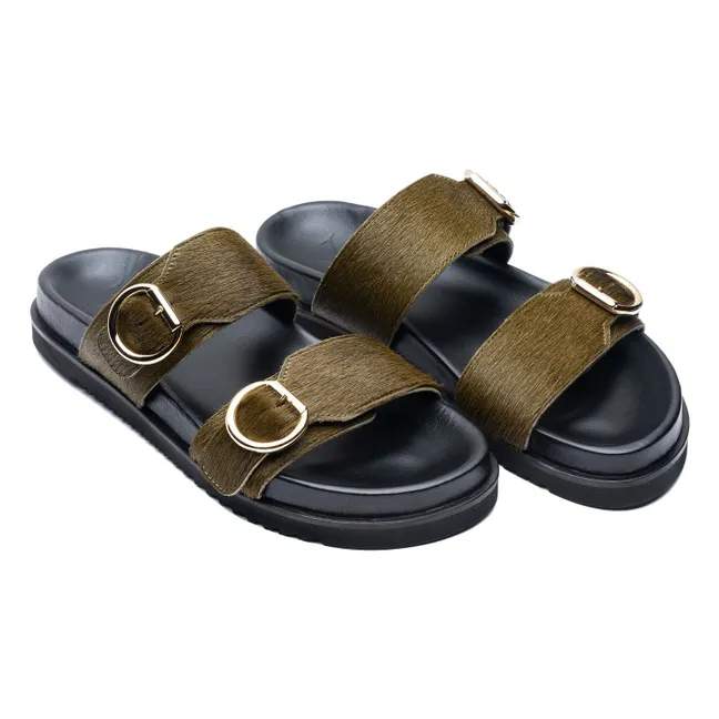 Sandales Double Boucles | Vert olive
