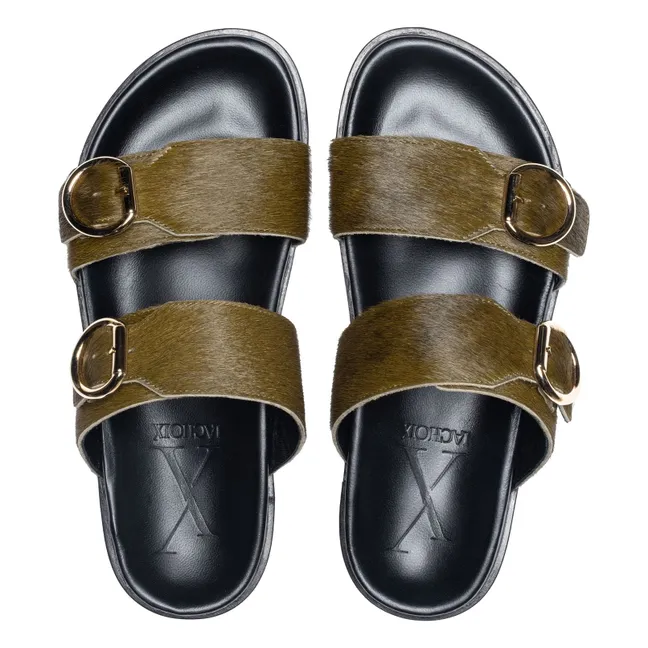Sandales Double Boucles | Vert olive