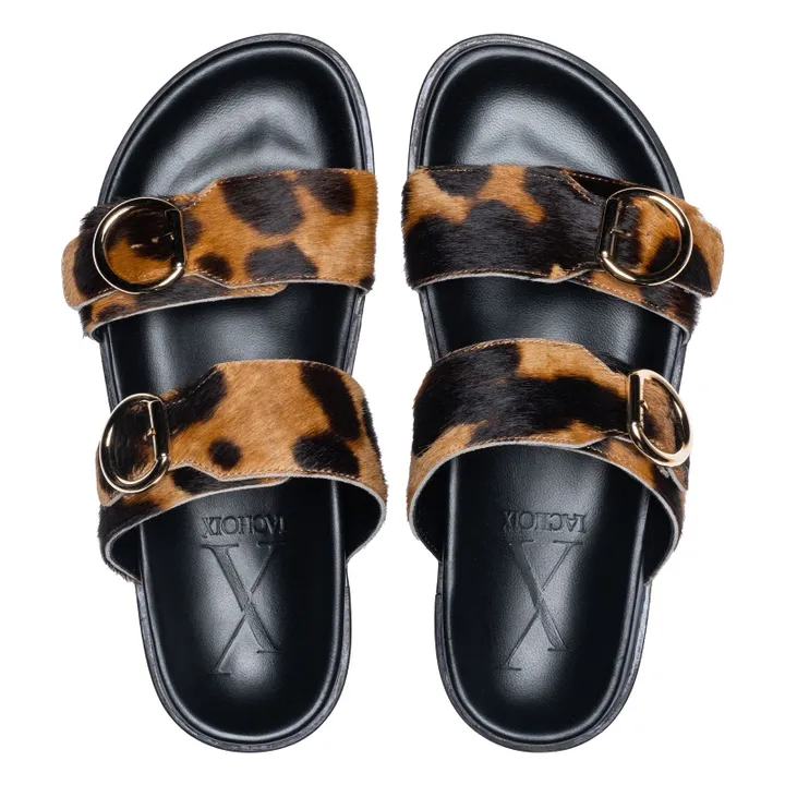 Sandales Double Boucles Léopard | Camel- Image produit n°5