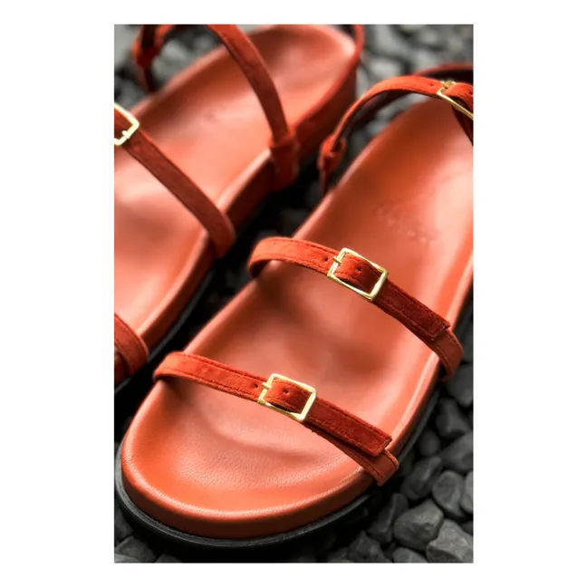 Feine Riemchensandalen | Orange
