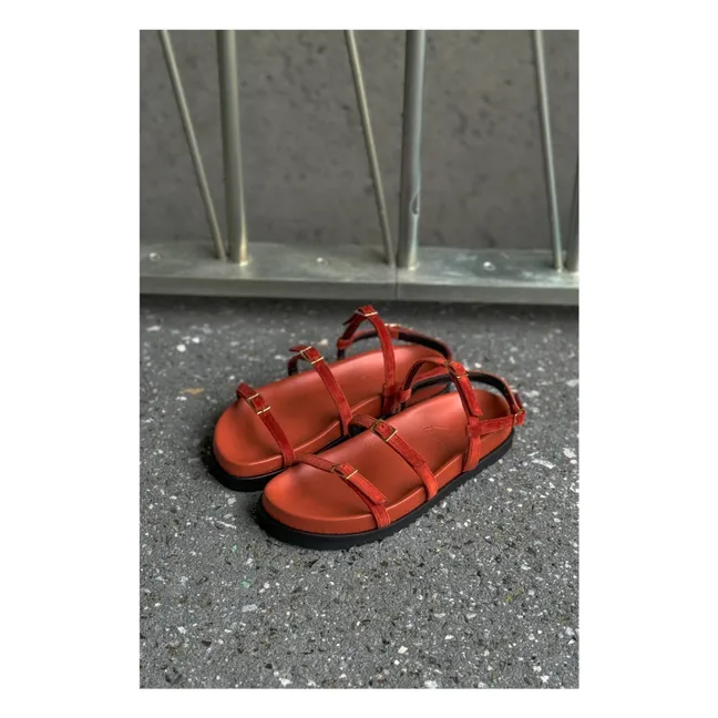 Feine Riemchensandalen | Orange