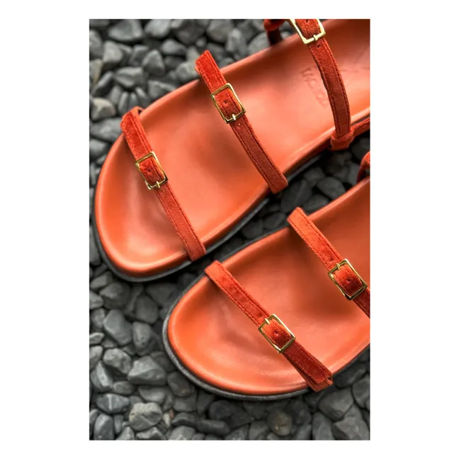Feine Riemchensandalen | Orange