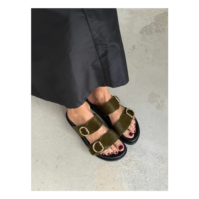 Sandales Double Boucles | Vert olive