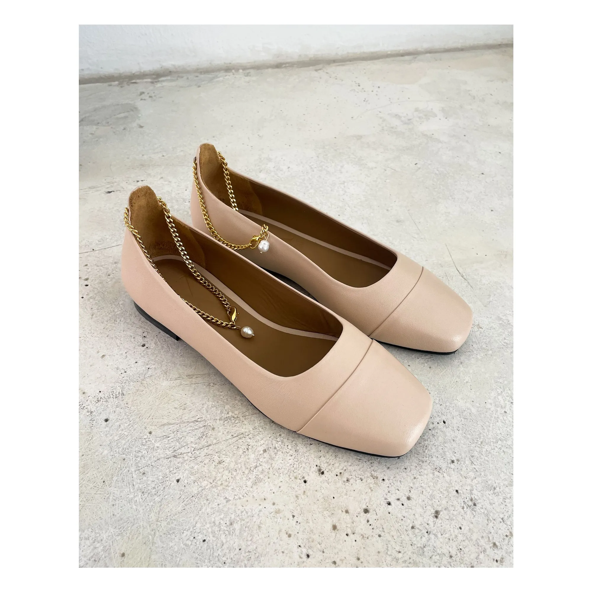 Ballerines Cuir | Nude- Image produit n°1