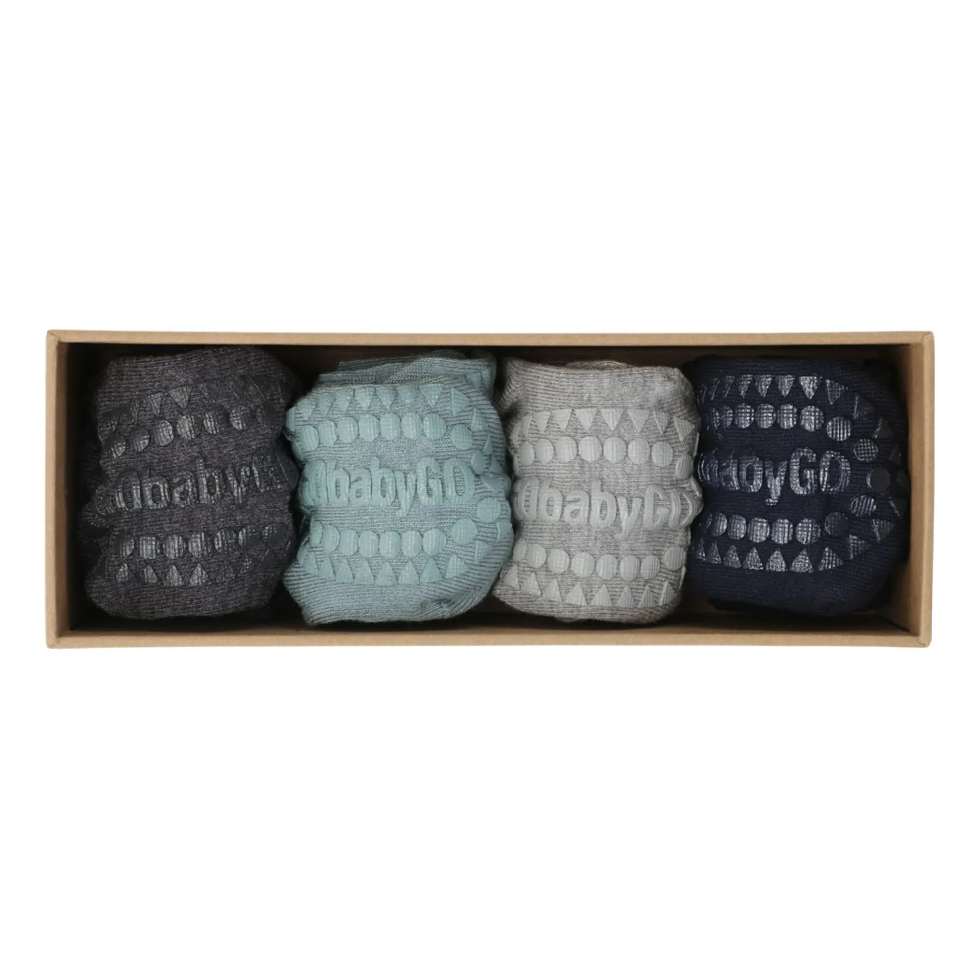 Combo Box 4 Chaussettes Antidérapantes Bamboo | Bleu- Image produit n°0