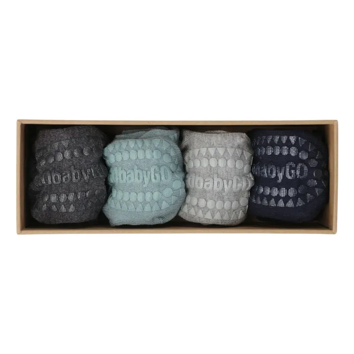 Combo Box 4 Chaussettes Antidérapantes Bamboo | Bleu- Image produit n°0