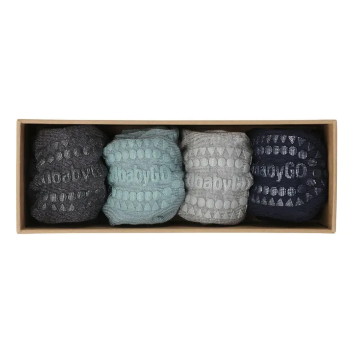 Combo Box 4 Non-slip Bamboo Socks | Blue- Product image n°0