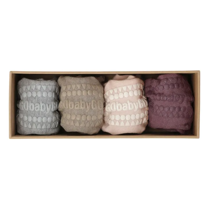 Combo Box 4 Chaussettes Antidérapantes Bamboo | Rose- Image produit n°0