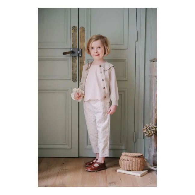 Pantalones Nini Flores | Beige
