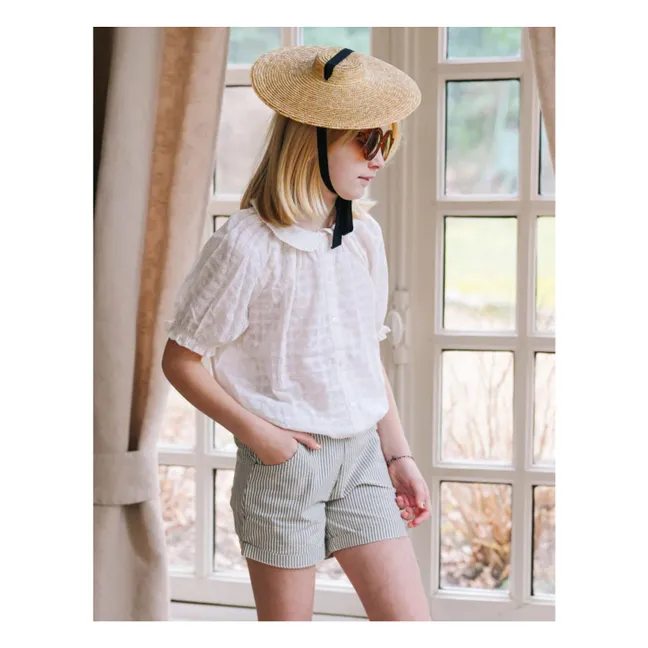 Gestreifte Camille Shorts | Graublau