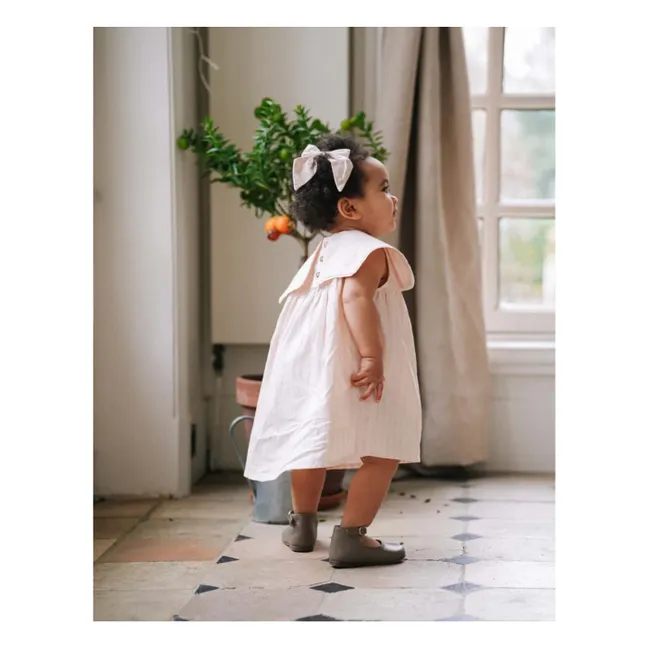 Kleid Taube Gestreift  | Blassrosa