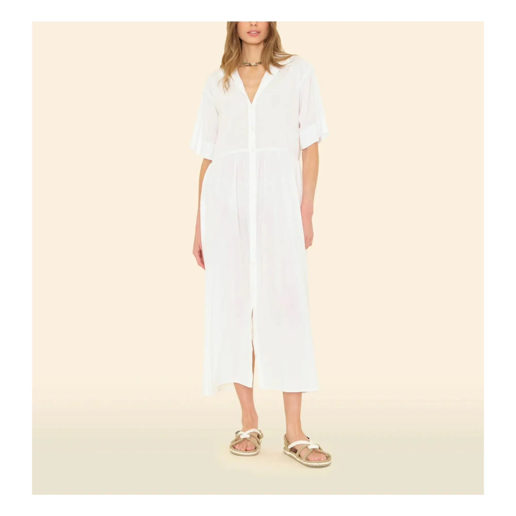 Xirena White Dayton Cotton Poplin Dress
