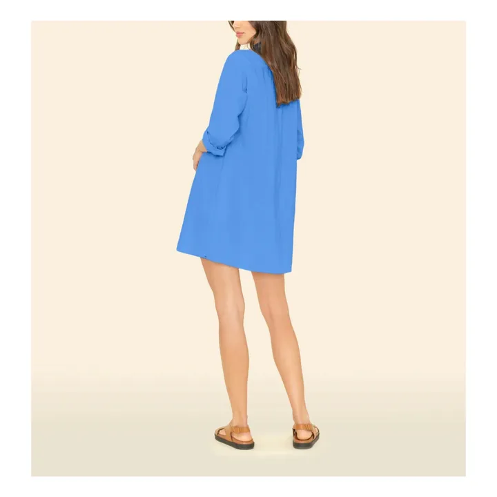Robe Bobby Popeline de Coton | Bleu- Image produit n°1