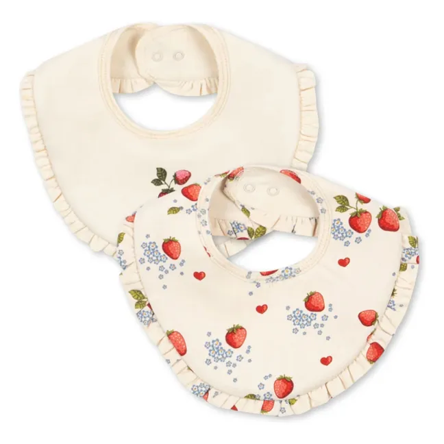 Lätzchen mit Volant aus Bio-Baumwolle Marmalade - 2er-Set | Seidenfarben