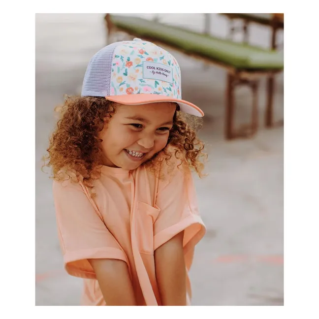 Trucker Watercolor Curved Visor Cap | Orange