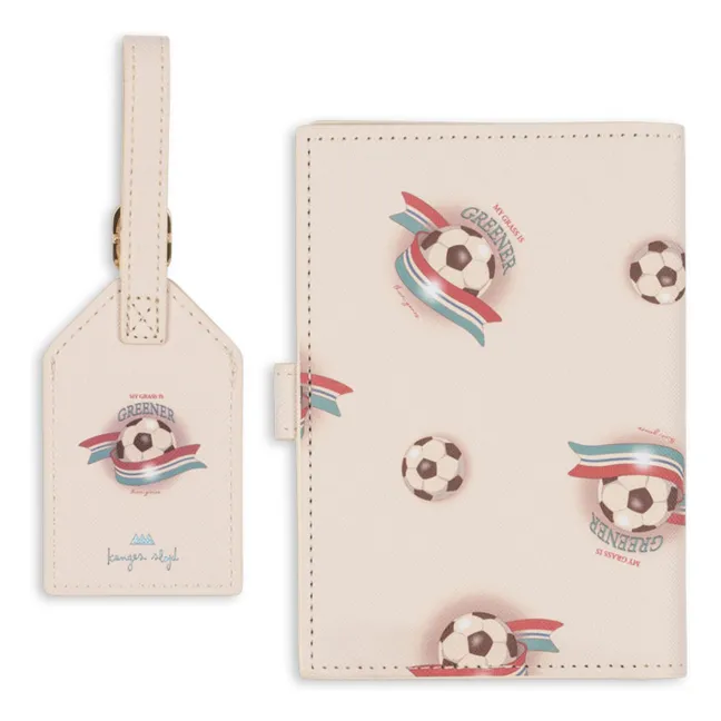 Funda para pasaporte y etiqueta para equipaje Kick It | Beige
