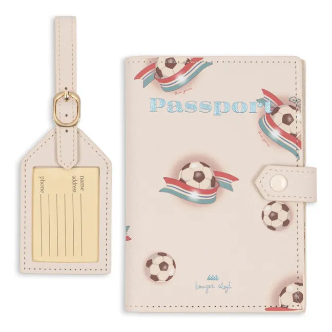Funda para pasaporte y etiqueta para equipaje Kick It | Beige