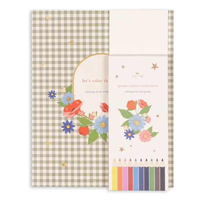 Carnet de coloriage et ses 6 crayons de couleurs | Sauge