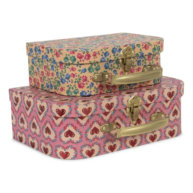 Petites valises en carton - Set de 2 | Rose