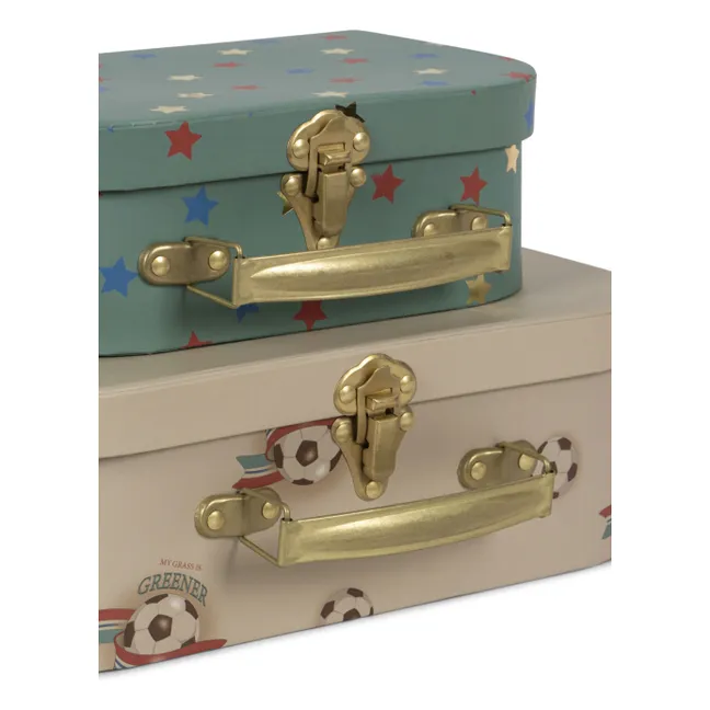 Petites valises en carton Kick It - Set de 2 | Crème