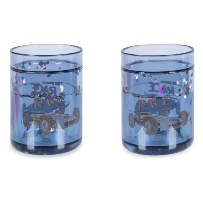 Gobelet glitter Race - Set de 2 | Bleu