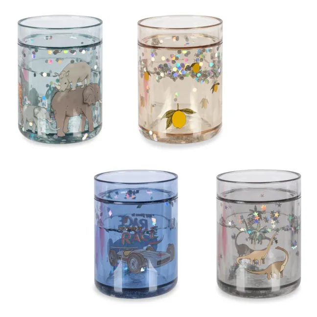 Glitter tumblers - Set of 4 | Blue