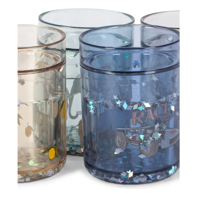 Glitter tumblers - Set of 4 | Blue