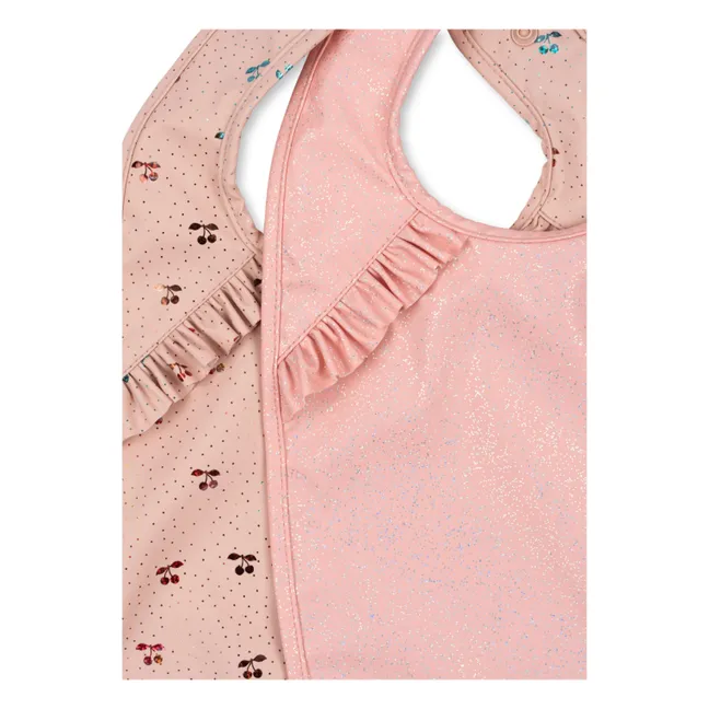 Cherry Sparkle Bibs - Set of 2 | Pink