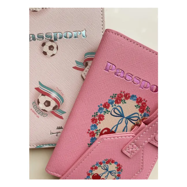 Cherry Bow Passport &amp; Baggage Label Protector | Rosa