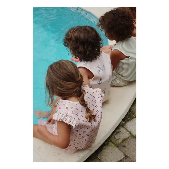 Gilet de natation à volant Cherry | Rouge cerise