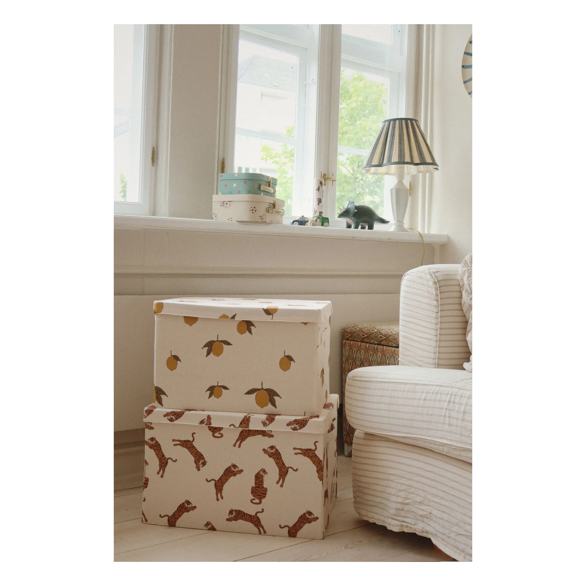 Petites valises en carton Kick It - Set de 2 | Crème- Image produit n°2