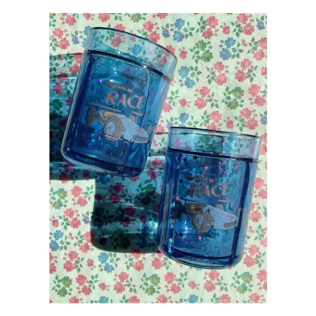 Gobelet glitter Race - Set de 2 | Bleu
