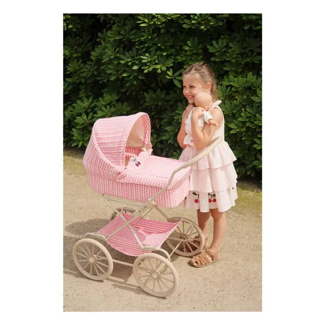 Bubblegum Check doll baby carriage | Pink