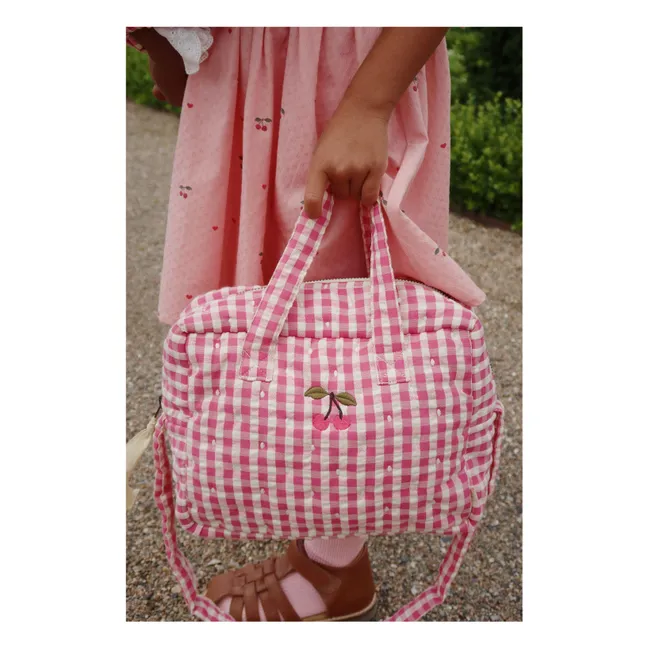 Sac à langer pour poupée Bubblegum Check | Rose