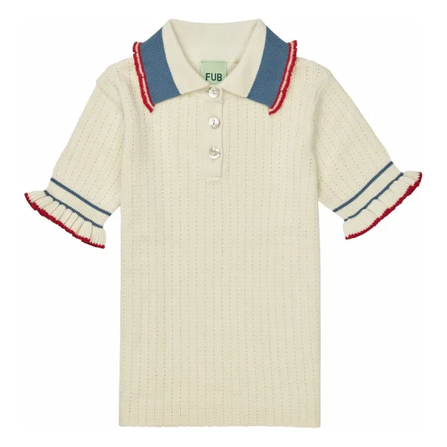 Polo-Shirt Volant Feinmaschig Bio-Baumwolle | Seidenfarben