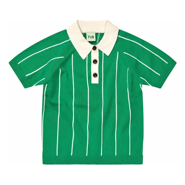 Gestreiftes Poloshirt aus Bio-Baumwolle | Grün