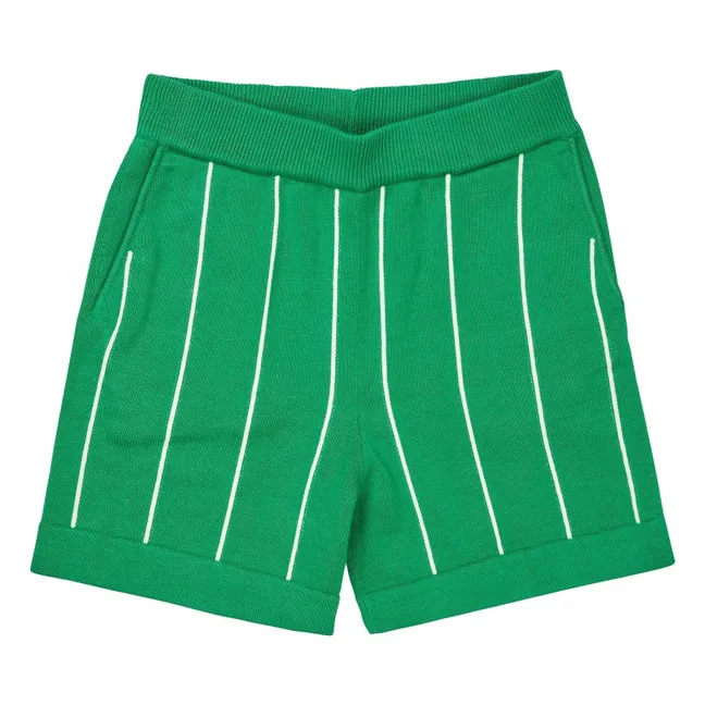 Gestreifte Shorts Feinmaschige Bio-Baumwolle | Grün