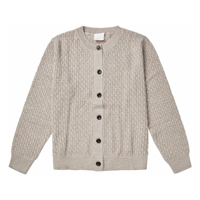 Strickjacke aus Merinowolle - Damenkollektion | Beige