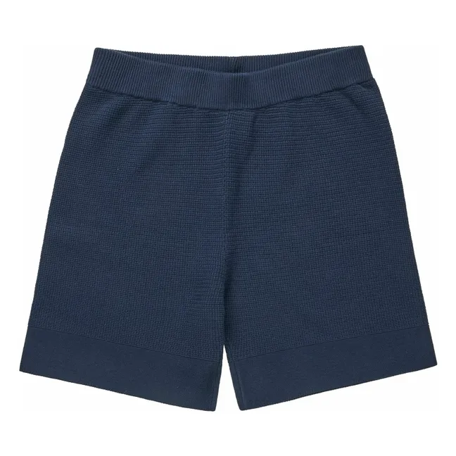 Pantaloncini strutturati in cotone organico - Collezione Donna | Blu marino
