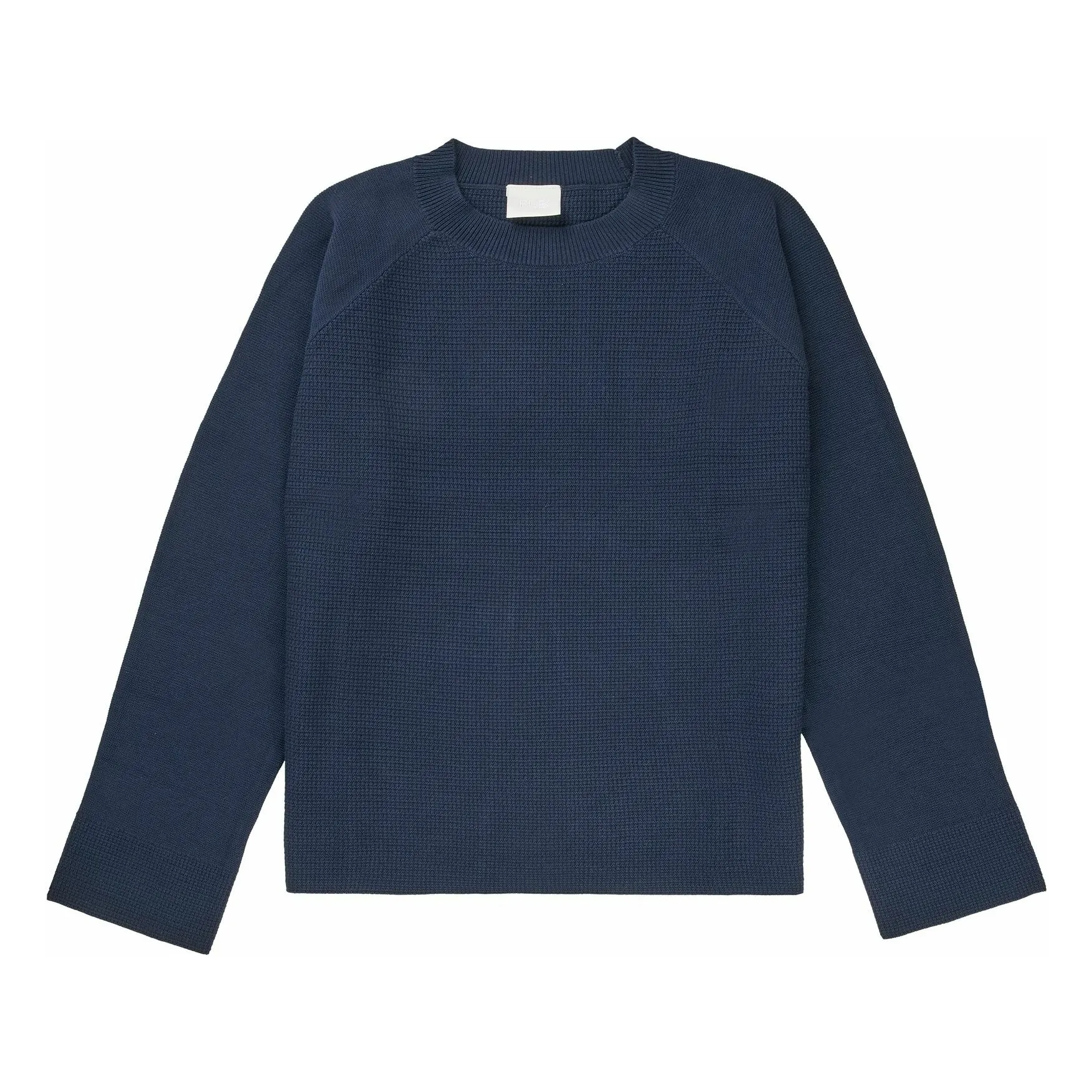 Fub Women's Navy Blue Organic Cotton Structured Sweater - Collection