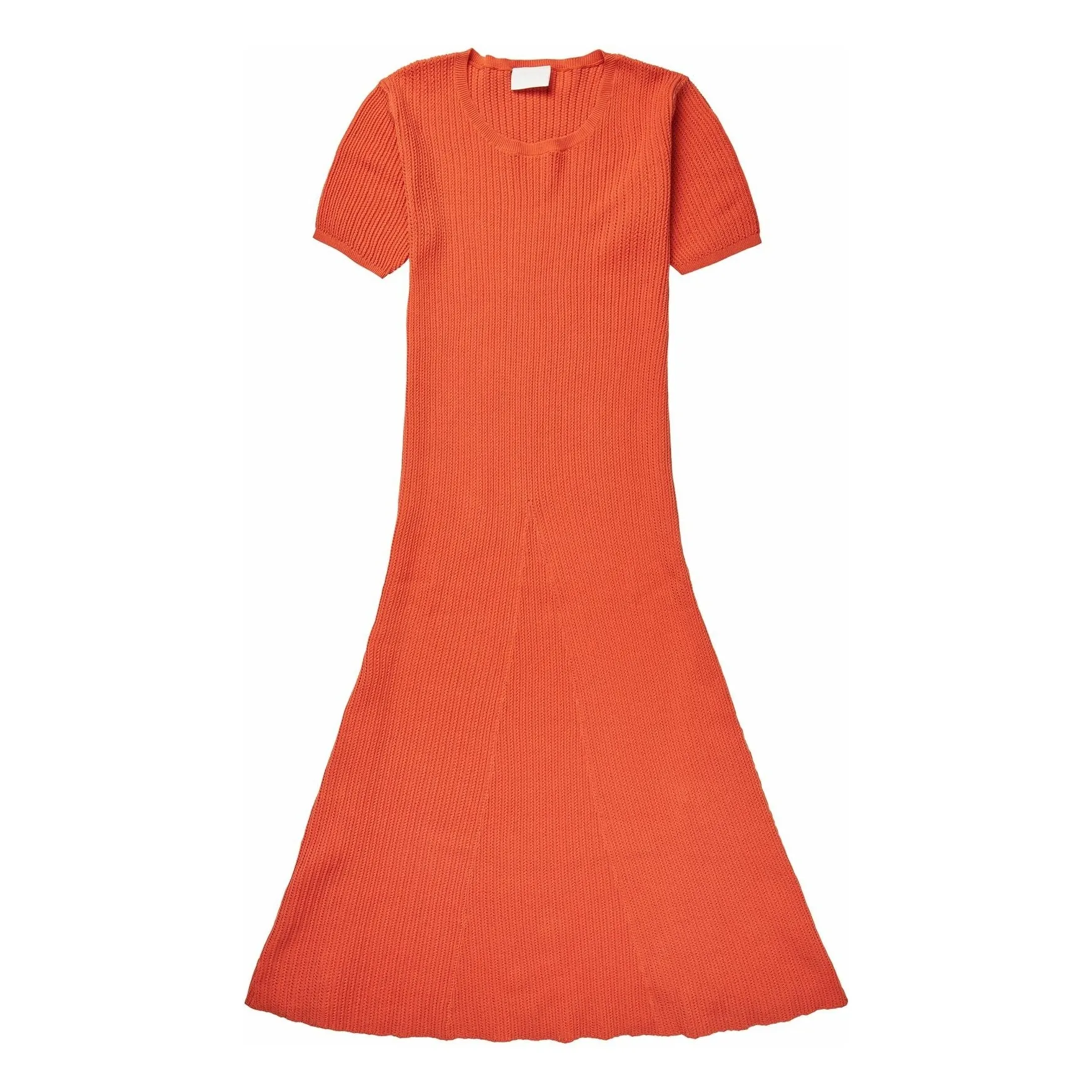 Fub Women's Orange Organic Cotton Ribbed Dress - Collection