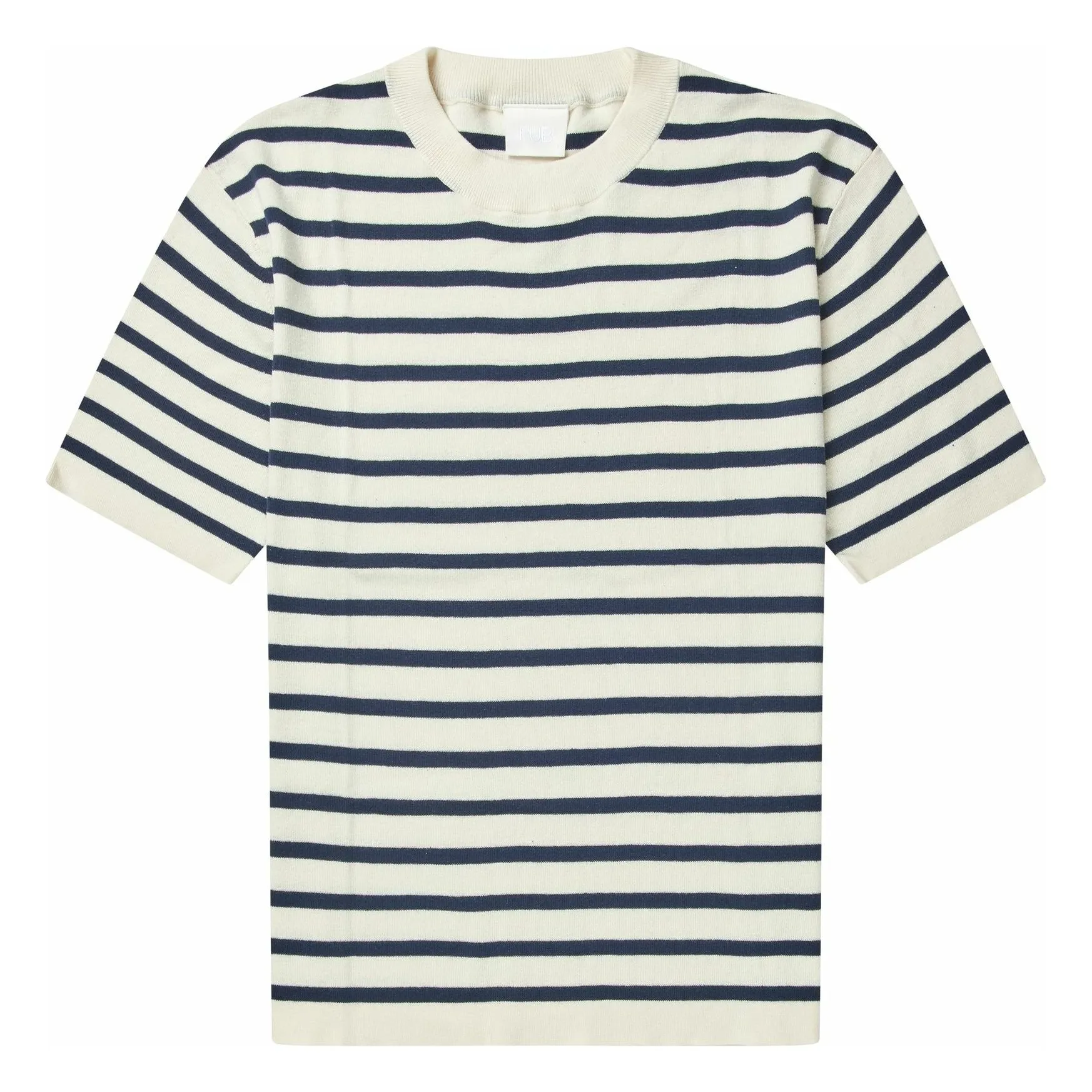 Fub Women's Navy Blue Striped Organic Cotton T-Shirt - Collection