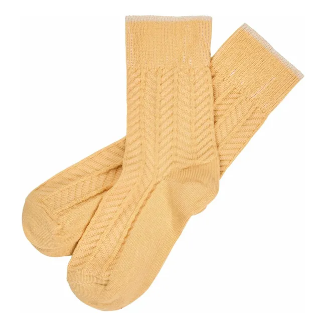 Herringbone socks | Pale yellow