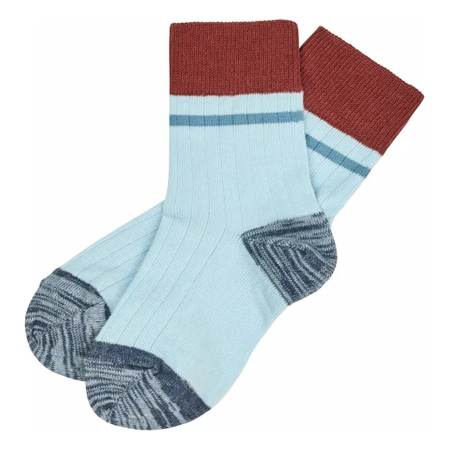 Calcetines de malla extrafina ColorBlock | Azul Cielo