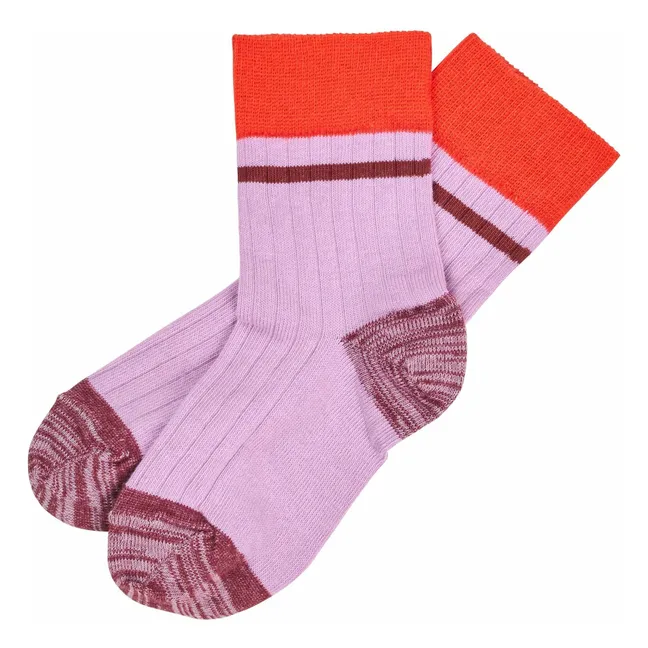 Calcetines de malla extrafina ColorBlock | Lila