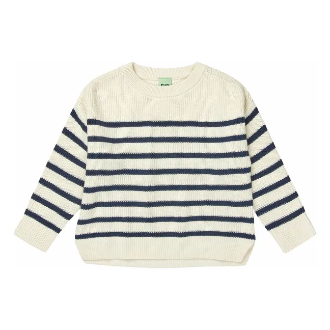 Maglione a coste in cotone organico | Ecru