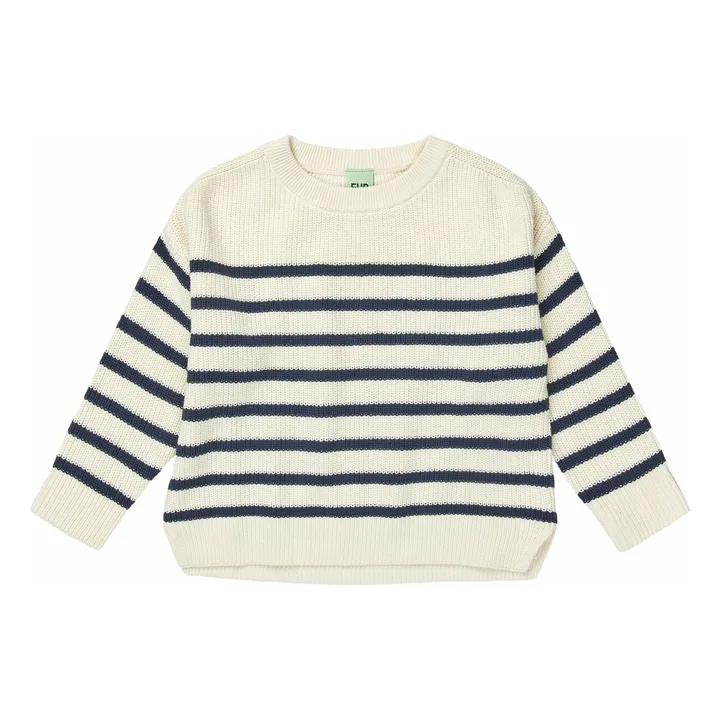 Maglione a coste in cotone organico | Ecru- Immagine del prodotto n°0