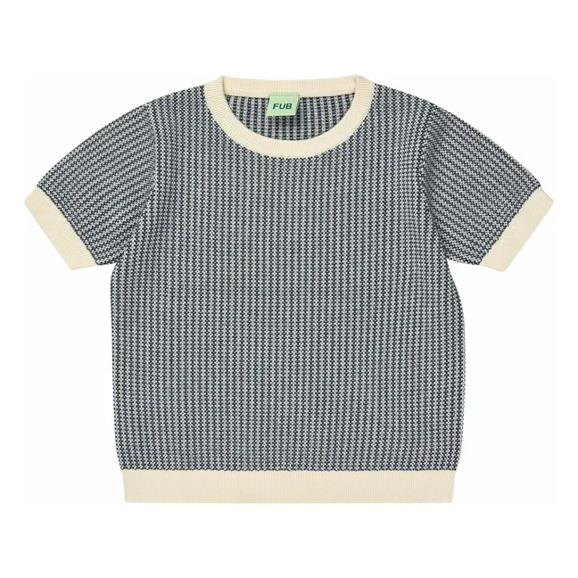 T-Shirt Streifen Feinmaschig Bio-Baumwolle | Navy