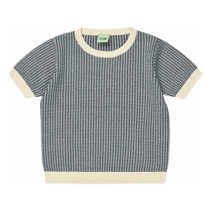 T-Shirt Rayures Maille Fine Coton Bio | Bleu marine- Image produit n°0